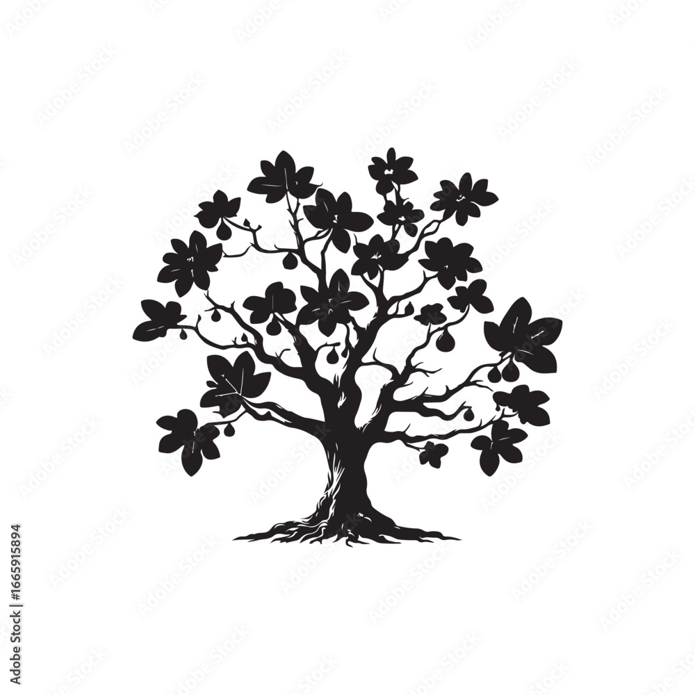 Obraz premium Natural Fig Tree Vector Design.