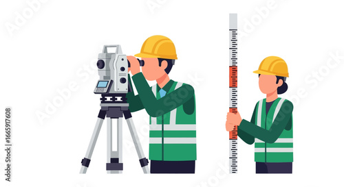 Surveyors at Work Modern Surveying Equipment and Tools, Preparing for Construction Projects