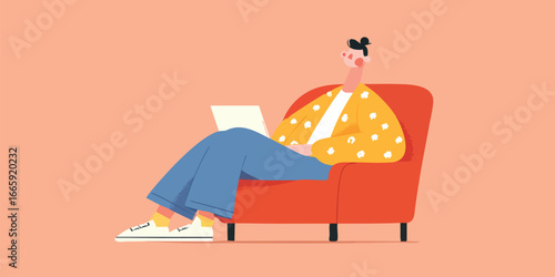 A person comfortably seated...