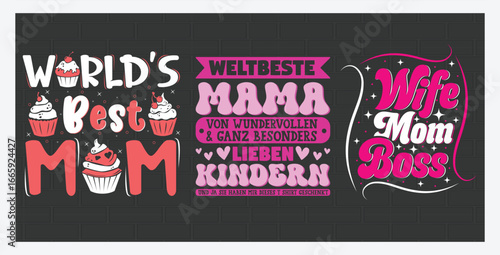 German Mothers Day, Funny German T-Shirt, Modern calligraphy t-shirt design. best-selling typography creative custom Women's Day t-shirt design. mom t shirts