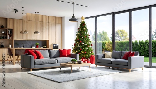 Modern Christmas Living Room