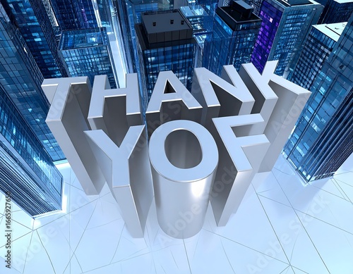 Modern city thank you
