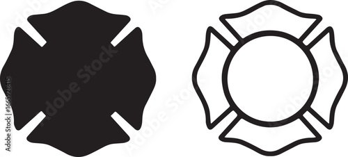 Vector Firefighter Badge. vector illustration of a firefighter badge silhouette.
