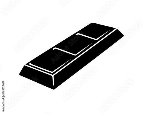 Single solid black gold bar depicted against a plain white background