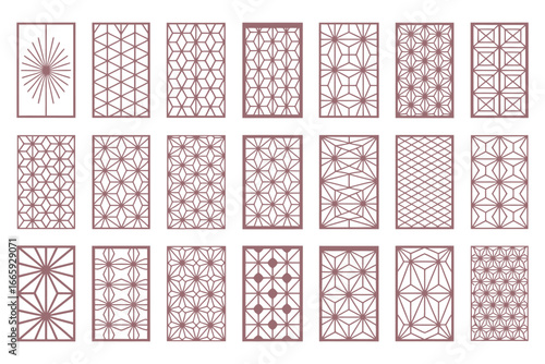 Laser Cut Decorative Panels with Traditional Japanese Kumiko Patterns for Interior Wall Art, Privacy Screens, Room Dividers, and Modern Architectural Decorative Accents