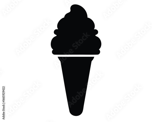 Monochrome ice cream cone illustration, a sweet treat for a summer day