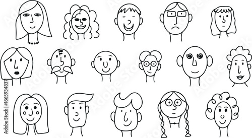 Cartoon, Faces, Characters, Kids, Fun, Expression, Art, Doodle, Sketch, Illustration, Happy, Playful, Cute, Animation, Simple, Drawing, Comic, Funny
