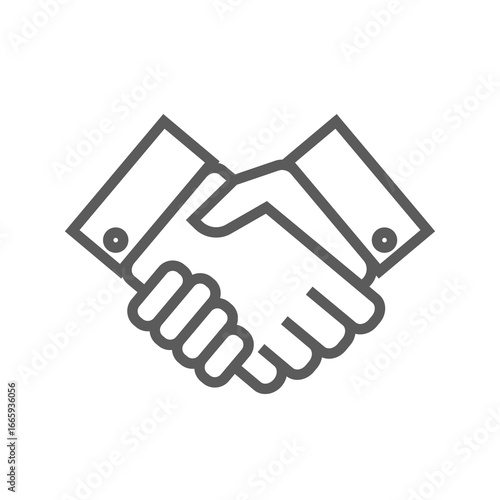 Hand shake line icon. Startup and development web icon