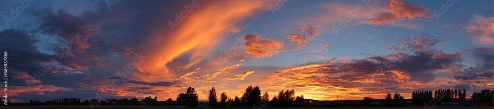 Fototapeta premium Dramatic sunset sky with colorful clouds