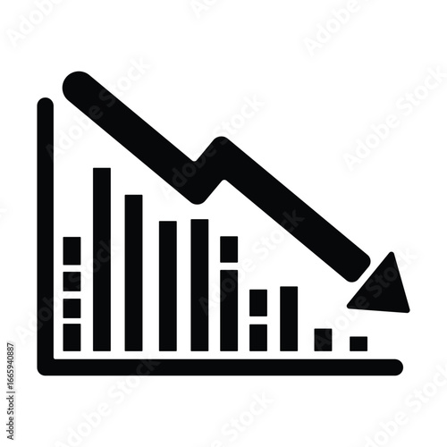 Sales chart icon showing revenue drop