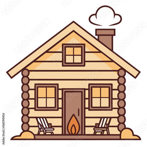 Cozy cabin party people bonfire night celebration isolated on white background isolated on transparent background