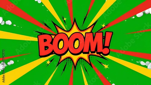 Animated comic boom graphic