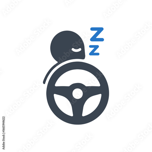 Drowsy Driver In A Car icon