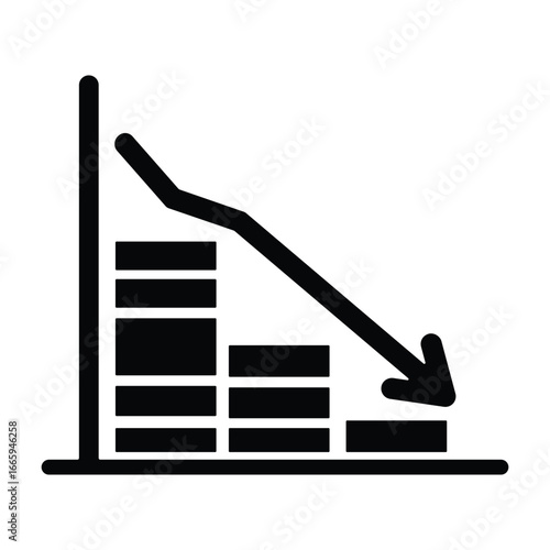 Sales chart icon showing revenue drop