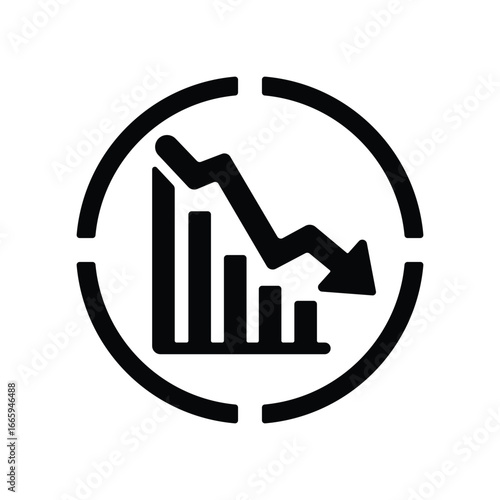 Sales chart icon showing revenue drop