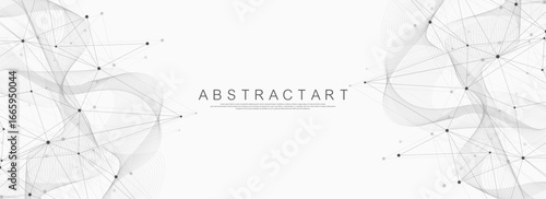 Global network connection concept. Big data visualization. Social network communication in the global computer networks. Internet technology. Business. Science. Vector illustration