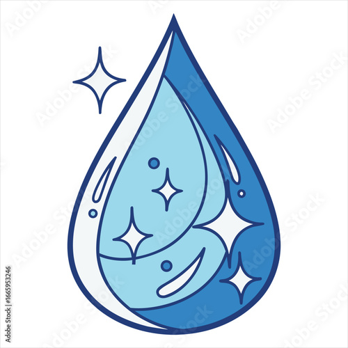 Water Drop Logo . Clean Liquid Droplet Icon for Branding & Design. water drop . Water drop shape. Blue water drops set. Water or oil drop. Flat style Isolated on white background - stock vector.
