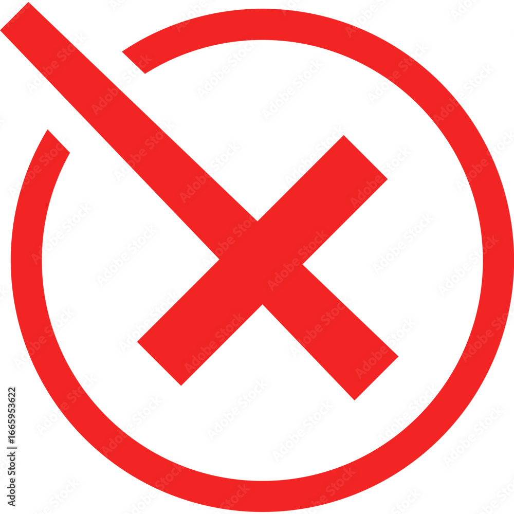 Obraz premium Wrong Symbol Icon