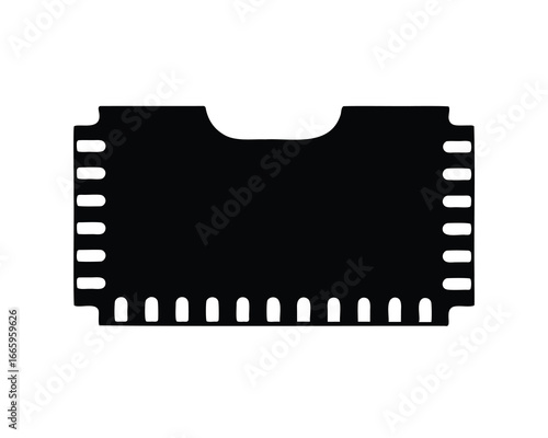 Black and White Silhouette of Photographic Film, with a White Background