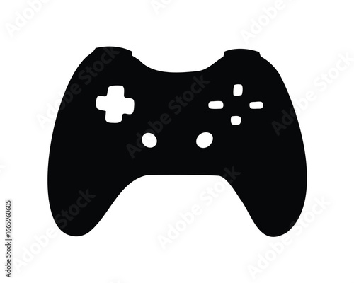 Simple black and white game controller icon for use with video games