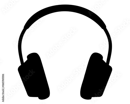 Silhouette of headphones on a white background for listening pleasure
