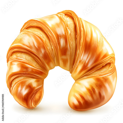 Golden Croissant Illustration