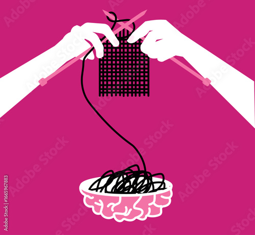 Mental health brain problem solution illustration