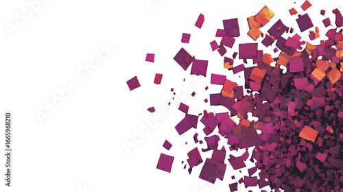 Abstract 3D Purple Square Explosion Background