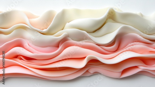 A close-up view of a soft, textured surface with a gradient of pink and white hues.