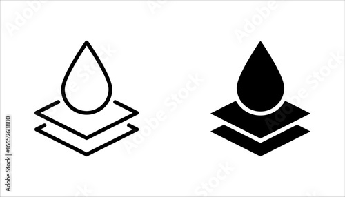 Waterproof icon set. Water resistant symbol. Water protection, vector illustration on white background