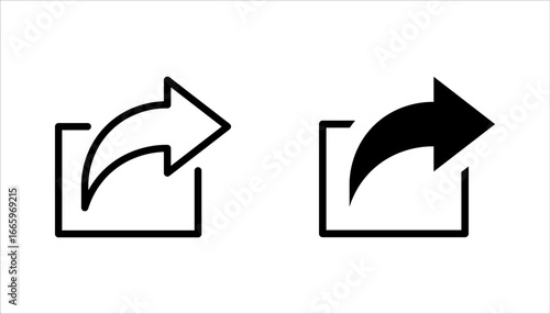 Share button arrow icon. Send symbol. Share arrow sign. vector illustration on white background