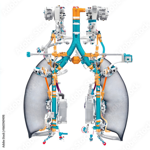 3D Illustration of Lungs and Respiratory System