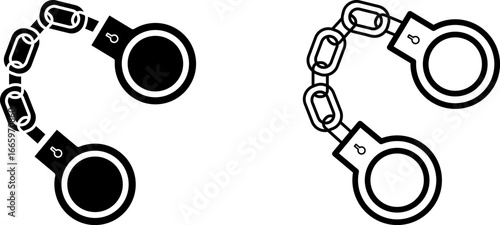 Handcuff set icon on white background