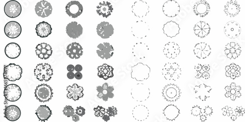 Collection of Tree Top View Illustrations for Architectural and Landscape Design
