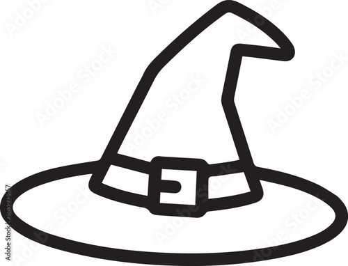Pointed hat with buckle black white