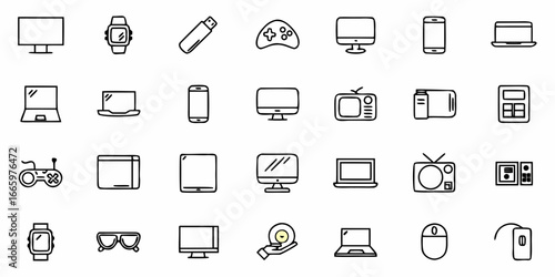 Modern tech gadget icons perfect for app design, website assets, ui elements, and innovative tech concepts