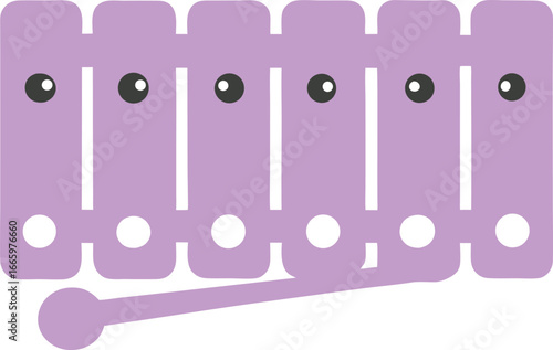 Cute xylophone with pastel colors and playful design Vector illustration