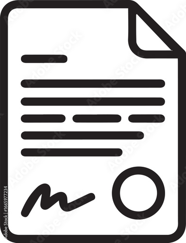 Document with signature and seal paper contract