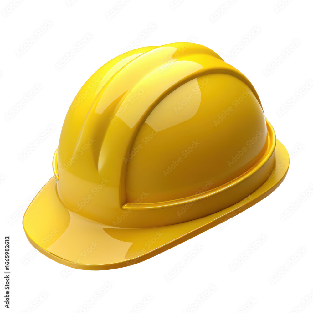 Fototapeta premium Yellow hard hat safety helmet isolated on transparent background