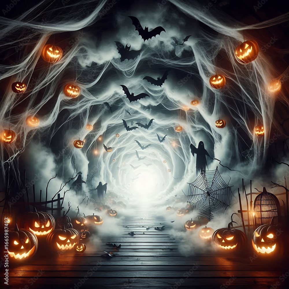 Obraz premium vector illustration of a halloween background