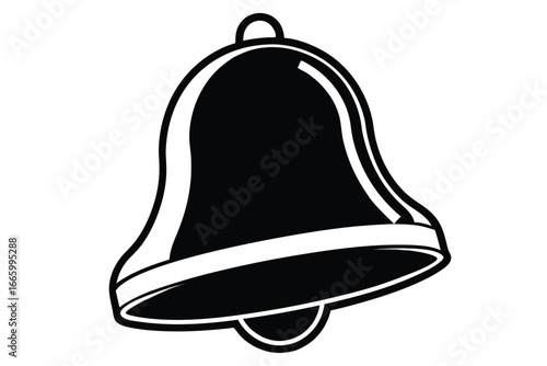 Decorative Bell Shape with Black and White Color Isolated on White Background