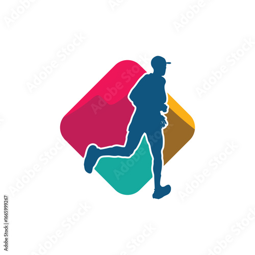 ultra trail run logo vector