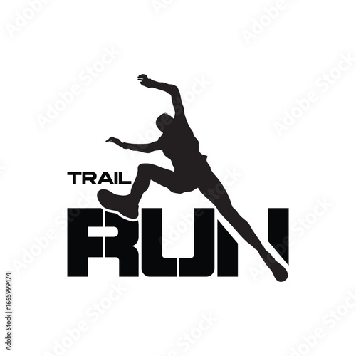 ultra trail run logo vector