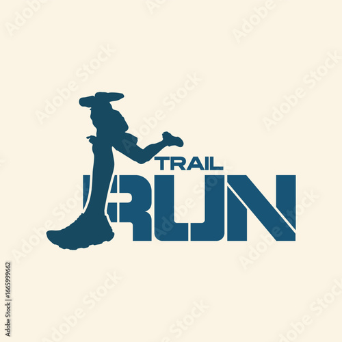 ultra trail run logo vector
