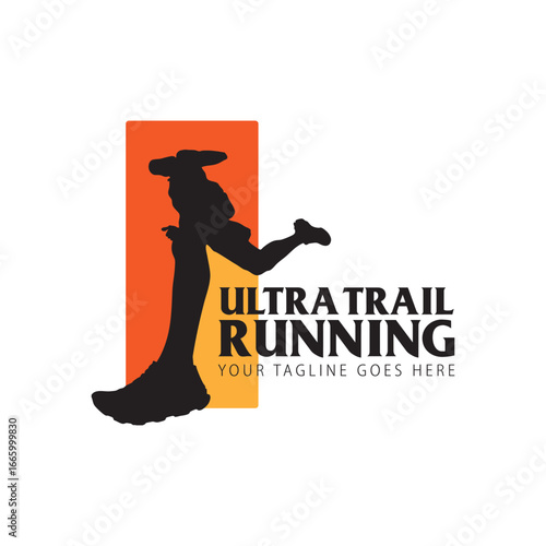 ultra trail run logo vector