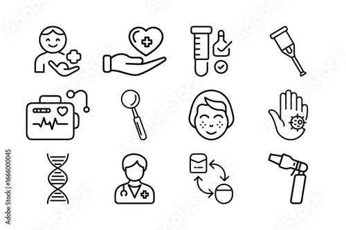 Medical healthcare and science icons set vector illustration