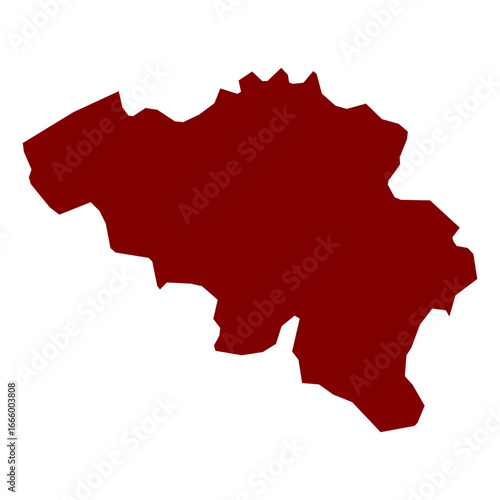 Belgium map outline – simple red country vector