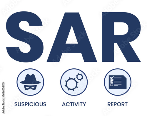 sar - suspicious activity report acronym. business concept background. vector illustration concept with keywords and icons. lettering illustration with icons for web banner, flyer