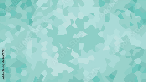 A mosaic background of various sized light blue and green geometric shapes