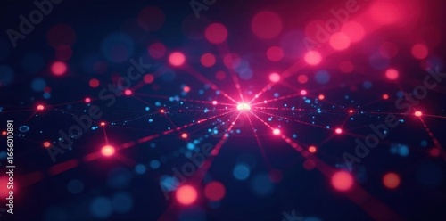 Abstract glowing network nodes, secure connection , virtual private network, cyber